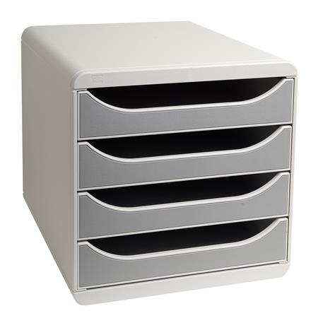 Irattároló, műanyag, 4 fiókos, EXACOMPTA "Big-Box Office", szürke 1 EXACOMPTA