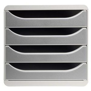 Irattároló, műanyag, 4 fiókos, EXACOMPTA "Big-Box Office", szürke