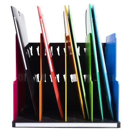 Dokumentum szortírozó, műanyag, 4 részes, álló, EXACOMPTA "Modulotop Iderama®", színes 3 Műanyag iratpapucsok