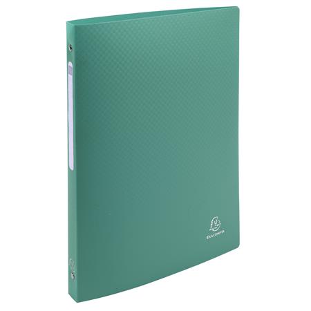 Gyűrűs könyv, 4 gyűrű, 20 mm, A4, PP, címkével, EXACOMPTA, sötétzöld 1 EXACOMPTA