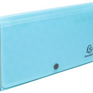 Harmonikamappa, 260x140 mm, PP, 7 rekeszes, EXACOMPTA "Pop`NCo", ciánkék