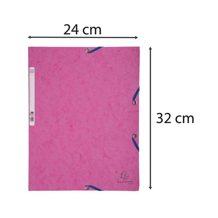 Gumis mappa, prespán, A4, EXACOMPTA, rózsaszín 3 Mappák karton gumis