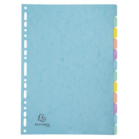 Regiszter, karton, A4, 12 részes, EXACOMPTA "Aquarel" 1 EXACOMPTA