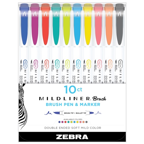 Ecsetirón Zebra Mildliner Brush&Marker 10-es készlet (Friendly, Refresh) 1 Ecsetirón Zebra Mildliner Brush&Marker 10-es készlet (Friendly, Refresh)