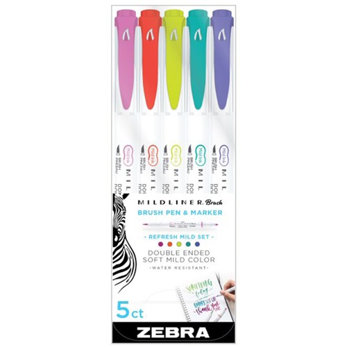 Ecsetirón Zebra Mildliner Brush&Marker Refresh 5-ös készlet 1 Ecsetirón Zebra Mildliner Brush&Marker Refresh 5-ös készlet