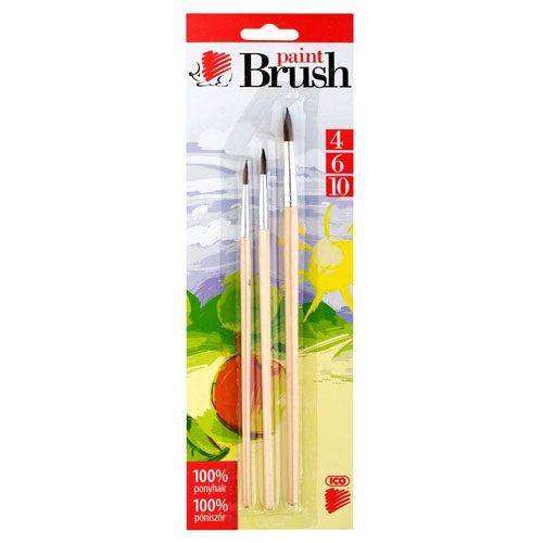 Ecsetkészlet Ico póniszőr fanyelű 3 db-os klt. 4/6/10 natúr 2 Ecsetkészlet Ico póniszőr fanyelű 3 db-os klt. 4/6/10 natúr - Image 2