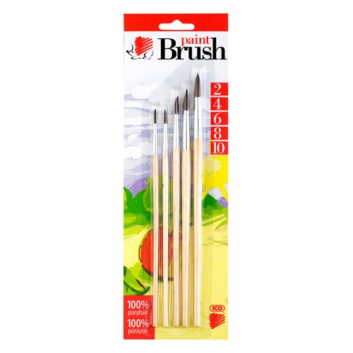 Ecsetkészlet Ico póniszőr fanyelű 5 db-os klt. 2/4/6/8/10 natúr 1 Ecsetkészlet Ico póniszőr fanyelű 5 db-os klt. 2/4/6/8/10 natúr