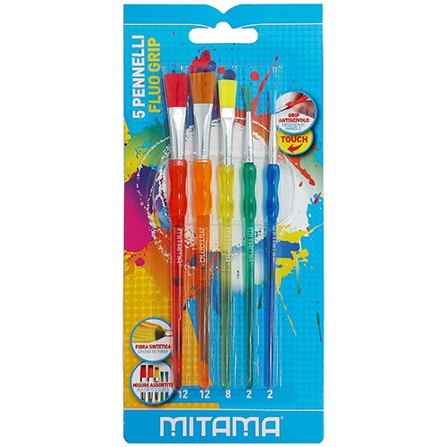 Ecsetkészlet Mitama 3 db lapos+2 db kerek klt. 1 Ecsetkészlet Mitama 3 db lapos+2 db kerek klt.