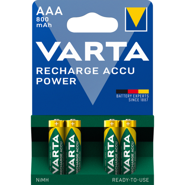 Elem toltheto akku AAA mikro 800 mAH Power 4 db csomag Varta i591444