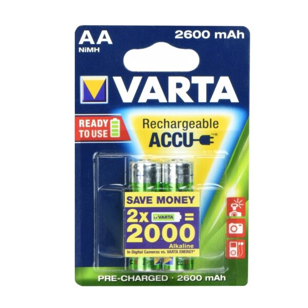 Elem toltheto akku AA ceruza 2600 mAH Power 2 db csomag Varta i191190