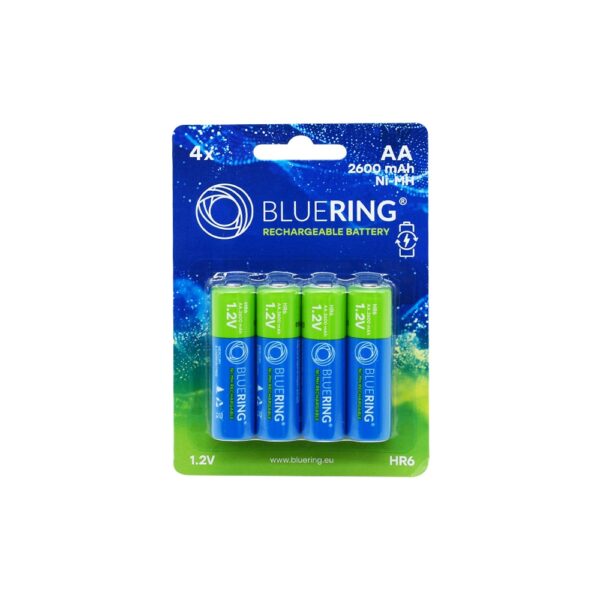 Elem toltheto akku AA ceruza HR6 2600mah 4 dbcsomag Bluering i486510