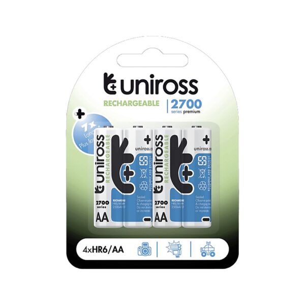 Elem toltheto akku AA ceruza HR6 2700mah 4 db csomag Uniross i542974