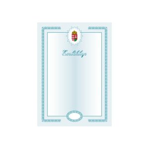 Emléklap pd A/4 álló címeres IV.