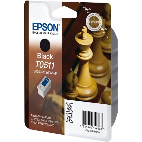 Epson T0511 tintapatron black ORIGINAL leertekelt i180937