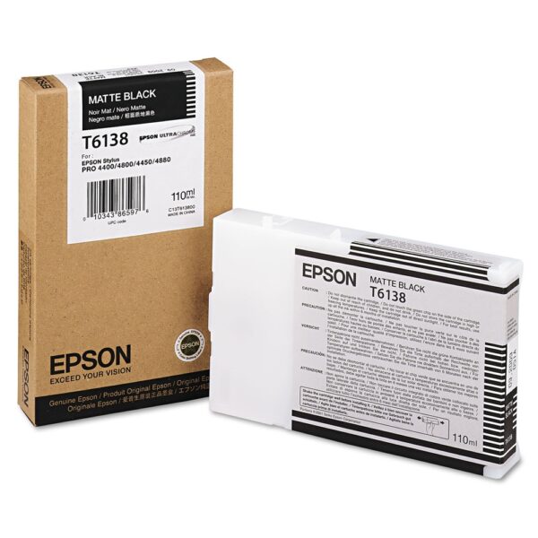 Epson T6138 tintapatron matt black ORIGINAL leertekelt i181042