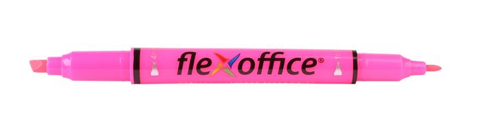 Szövegkiemelő, 1,0/4,0 mm, kétvégű, FLEXOFFICE "HL01", rózsaszín 1 FLEXOFFICE