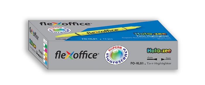 Szövegkiemelő, 1,0/4,0 mm, kétvégű, FLEXOFFICE "HL01", rózsaszín 3 Szövegkiemelők