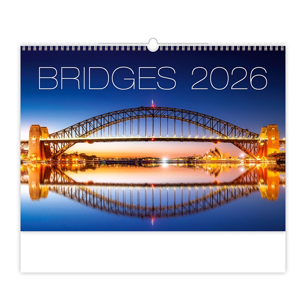 Falinaptár képes 450 × 315 mm, Bridges Dayliner 2026. 1 Falinaptár képes 450 × 315 mm, Bridges Dayliner 2026.