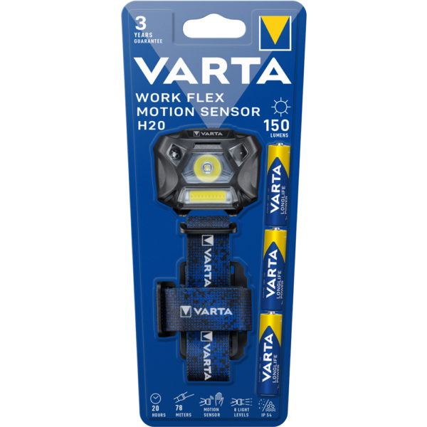 Fejlampa H20 work flex motion sensor Varta i591489