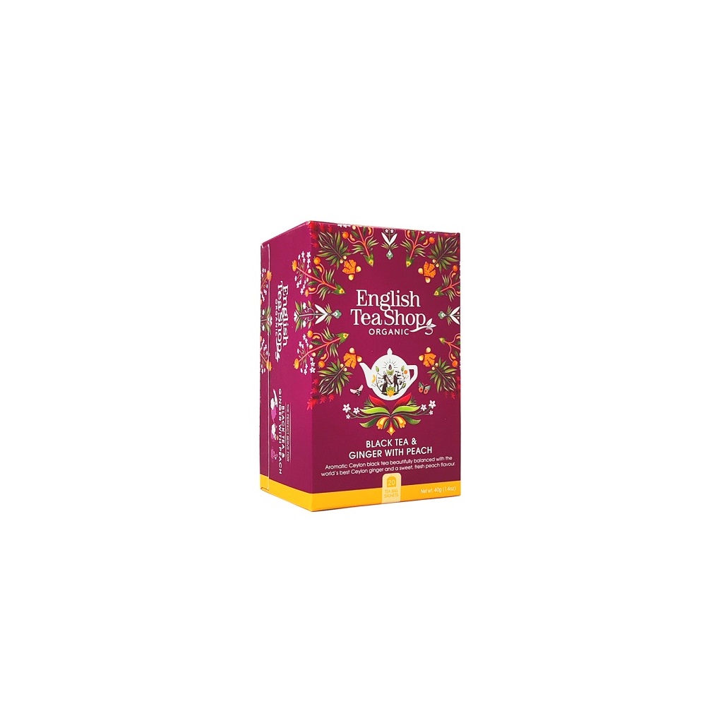 Fekete tea 20x2 g English Tea Shop 20, bio gyömbér, barack 1 Fekete tea 20x2 g English Tea Shop 20, bio gyömbér, barack