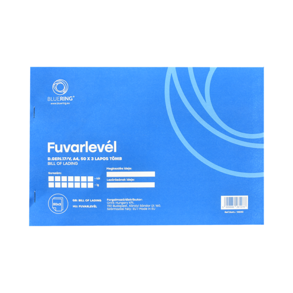 Fuvarlevel A4 50x3lapos fekvo DGEPJ17V Bluering i263140