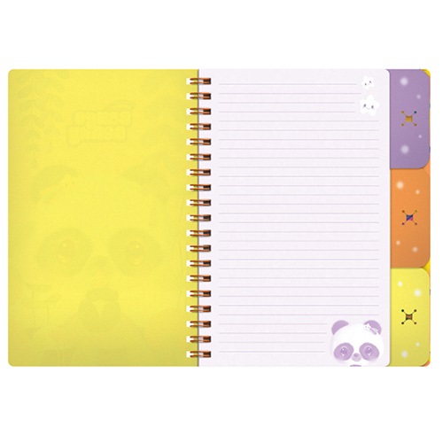 Füzet Bangoberry spirálos, elválasztókkal, 3db Bangobobbal, panda mintával 2 Füzet Bangoberry spirálos, elválasztókkal, 3db Bangobobbal, panda mintával - Image 2