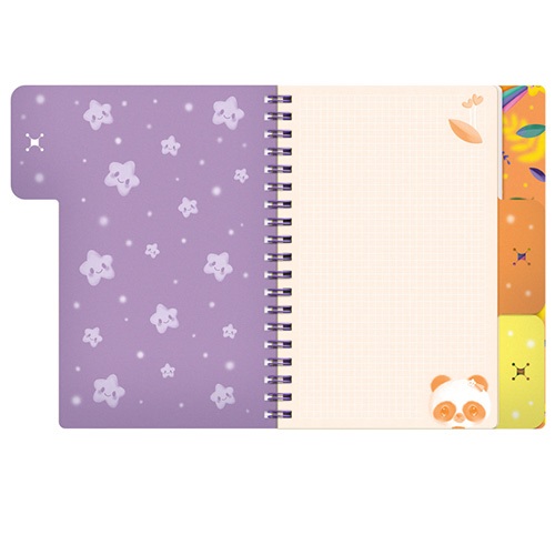 Füzet Bangoberry spirálos, elválasztókkal, 3db Bangobobbal, panda mintával 3 Füzet Bangoberry spirálos, elválasztókkal, 3db Bangobobbal, panda mintával - Image 3