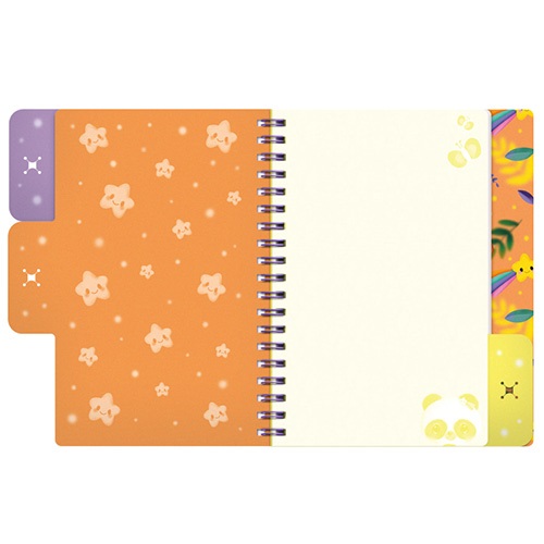 Füzet Bangoberry spirálos, elválasztókkal, 3db Bangobobbal, panda mintával 4 Füzet Bangoberry spirálos, elválasztókkal, 3db Bangobobbal, panda mintával - Image 4