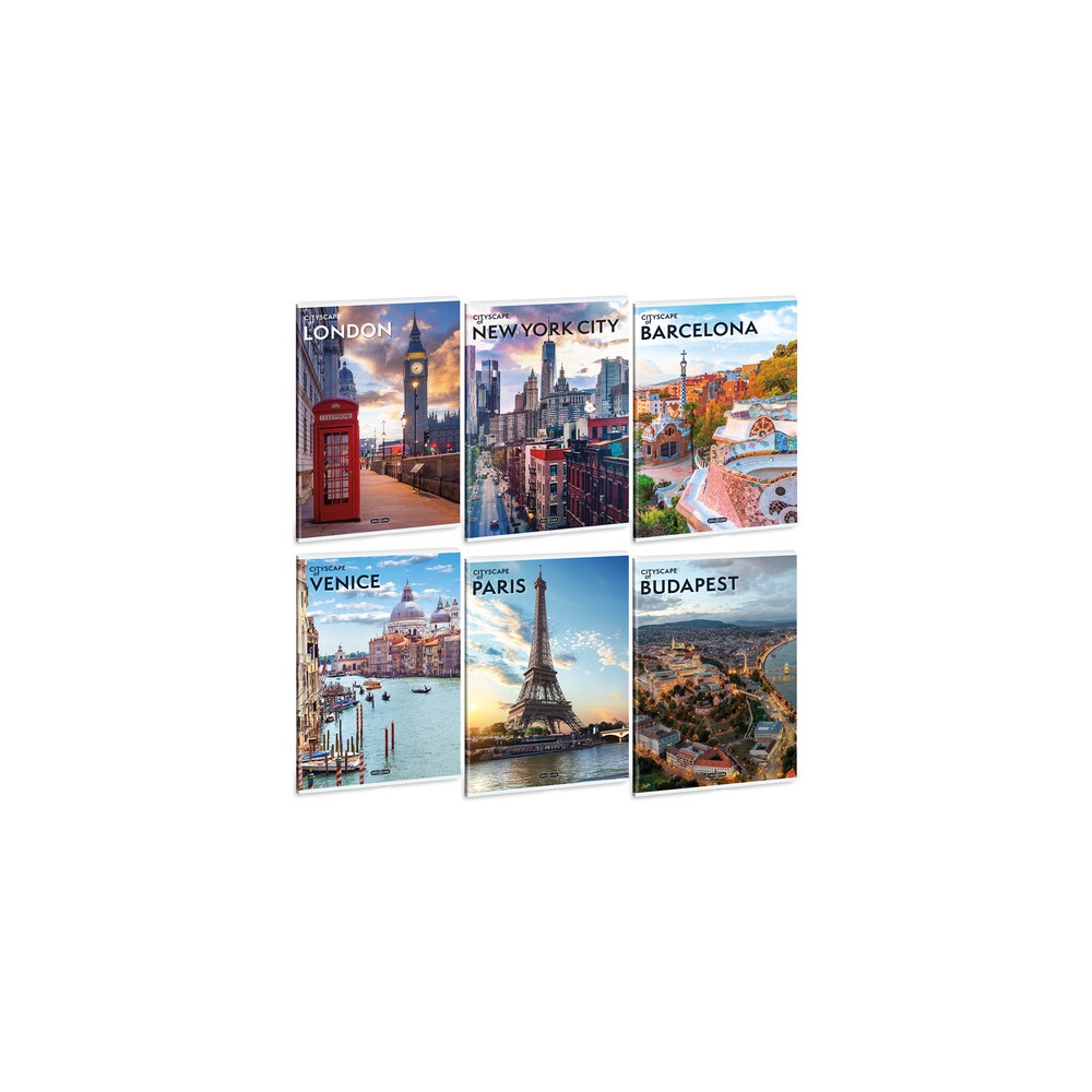 Füzet iskolai A4, 40lap, kockás Ars Una CITYSCAPE 10db/csomag 1 Füzet iskolai A4, 40lap, kockás Ars Una CITYSCAPE 10db/csomag