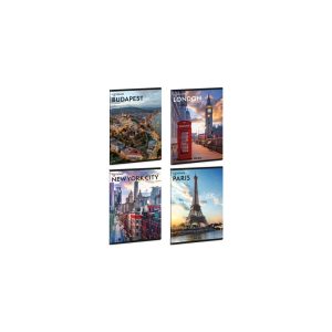 Füzet iskolai A4, 40lap, sima Ars Una CITYSCAPE 10db/csomag