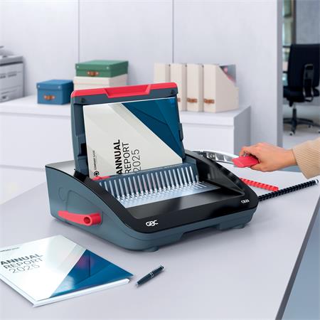 Spirálozógép, műanyag spirálkötéshez, manuális, 240 lap, GBC "CombBind CB20"