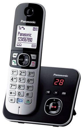 Telefon, vezeték nélküli, üzenetrögzítő, PANASONIC "KX-TG6821PDB", fekete 1 PANASONIC