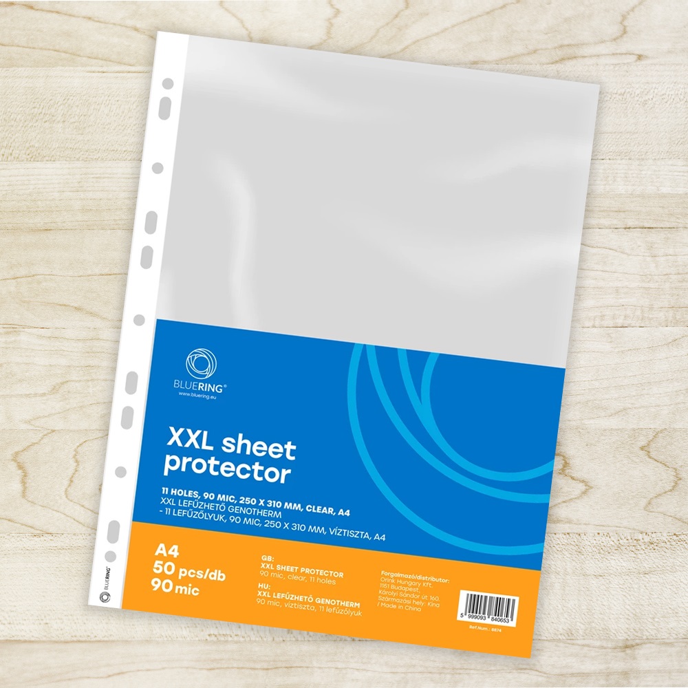 Genotherm lefűzhető, A4, XXL 90 micron 250x310mm, Extra SZÉLES víztiszta Bluering® 50 db/csomag 2 Genotherm lefűzhető, A4, XXL 90 micron 250x310mm, Extra SZÉLES víztiszta Bluering® 50 db/csomag - Image 2