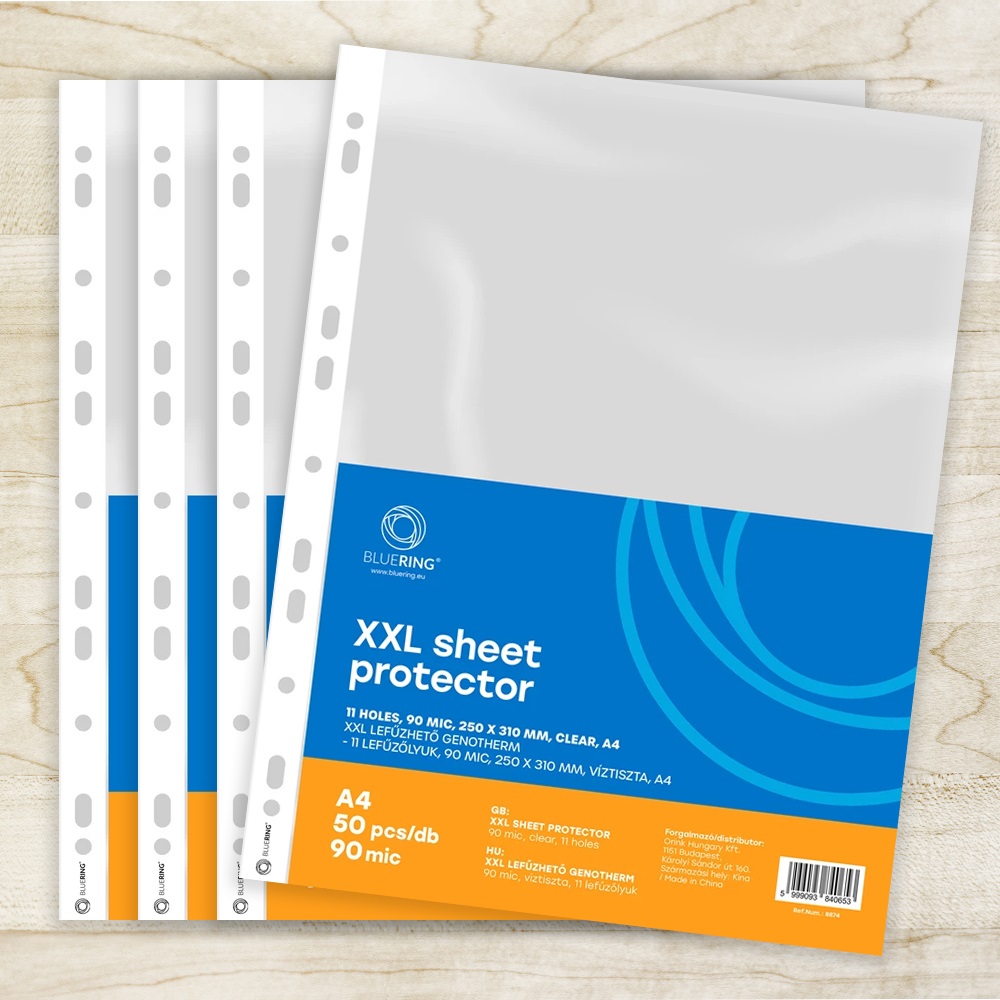 Genotherm lefűzhető, A4, XXL 90 micron 250x310mm, Extra SZÉLES víztiszta Bluering® 50 db/csomag 3 Genotherm lefűzhető, A4, XXL 90 micron 250x310mm, Extra SZÉLES víztiszta Bluering® 50 db/csomag - Image 3