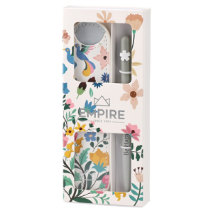 Golyóstoll Burgeon fehér 1,0 mm kék tintával, eldobható, eco bőr tokkal