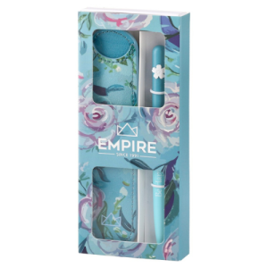 Golyóstoll Burgeon kék 1,0 mm kék tintával, eldobható, eco bőr tokkal