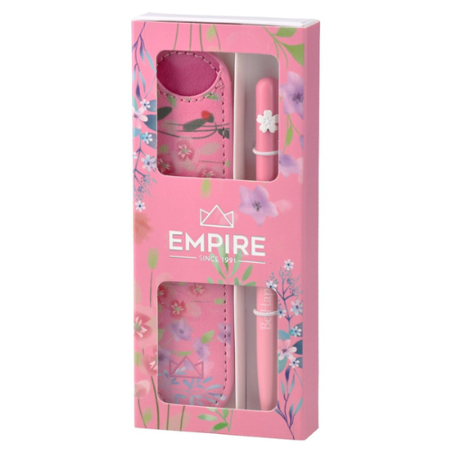 Golyóstoll Burgeon pink 1,0 mm kék tintával, eldobható, eco bőr tokkal 1 Golyóstoll Burgeon pink 1,0 mm kék tintával, eldobható, eco bőr tokkal