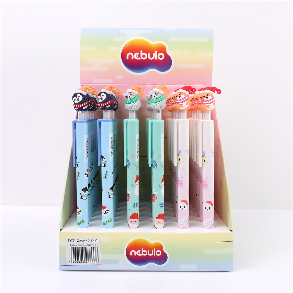 Golyóstoll karácsonyi állatkák sapkában 36 db/display Nebulo 1 Golyóstoll karácsonyi állatkák sapkában 36 db/display Nebulo