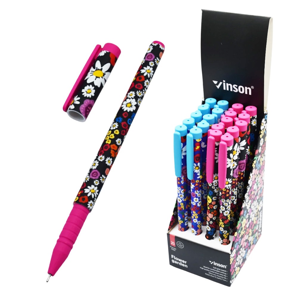 Golyóstoll kupakos, 0,7mm Vinson Flower Garden A24 vegyes test displ 20 db/display 1 Golyóstoll kupakos, 0,7mm Vinson Flower Garden A24 vegyes test displ 20 db/display