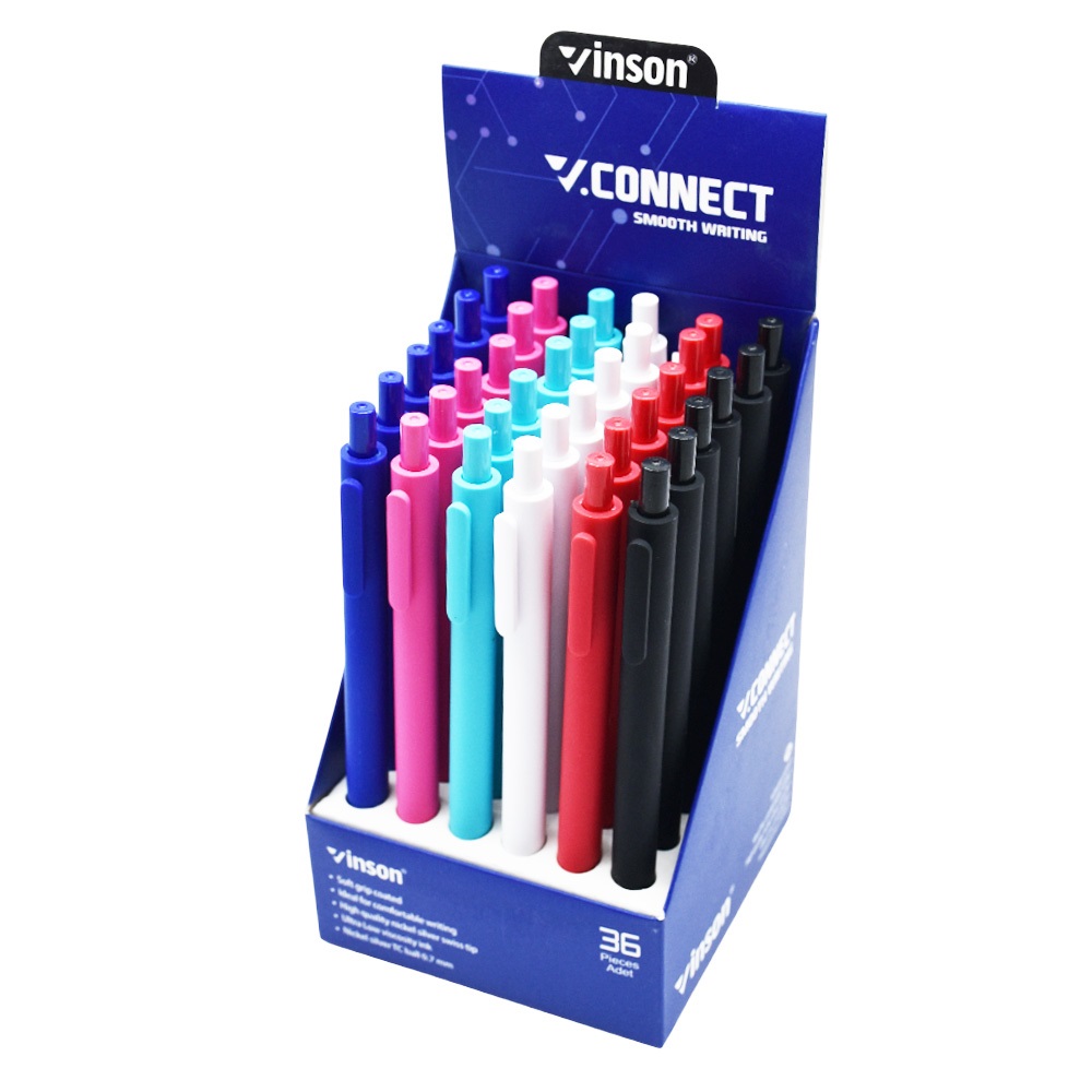 Golyóstoll nyomógombos 0,7mm Vinson Connect S1 vegyes test 2 Golyóstoll nyomógombos 0,7mm Vinson Connect S1 vegyes test - Image 2