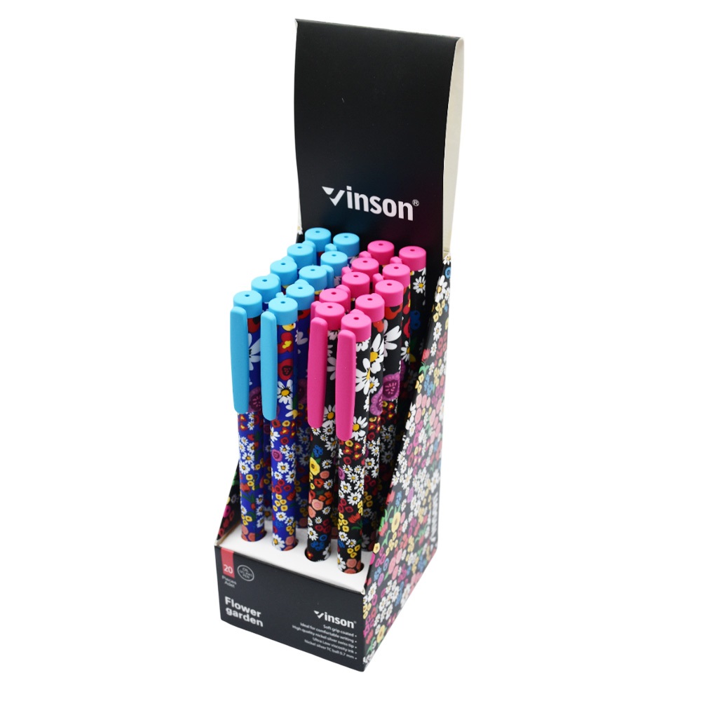 Golyóstoll kupakos, 0,7mm Vinson Flower Garden A24 vegyes test displ 20 db/display 2 Golyóstoll kupakos, 0,7mm Vinson Flower Garden A24 vegyes test displ 20 db/display - Image 2