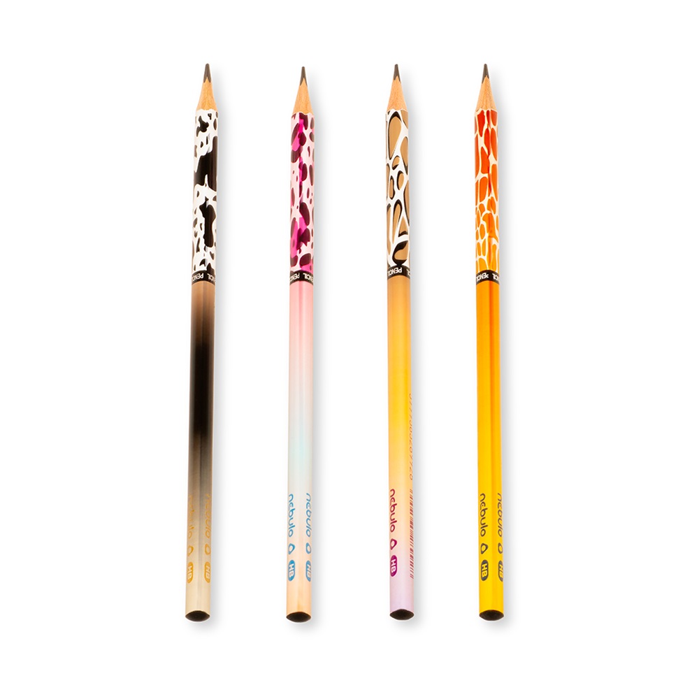 Grafitceruza HB, háromszögletű, 72 db/doboz, Nebulo, vegyes minták, Állatmintás 1 Grafitceruza HB, háromszögletű, 72 db/doboz, Nebulo, vegyes minták, Állatmintás