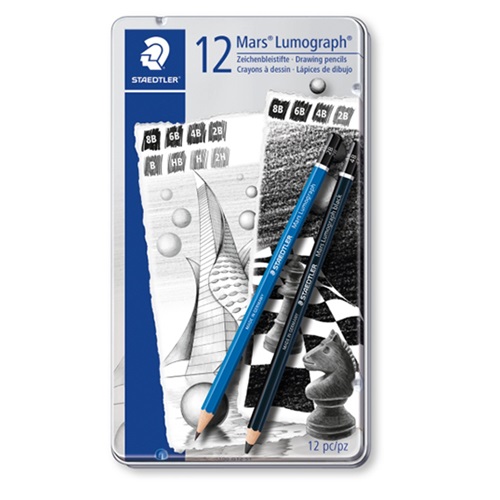 Művészeti grafitirón Staedtler Lumograph 12 db-os klt. fémdobozos 1 Művészeti grafitirón Staedtler Lumograph 12 db-os klt. fémdobozos