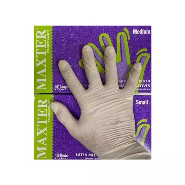 Gumikesztyu latex puderes M 100 db doboz Maxter i542182