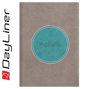 Határidőnapló Central A5 napi, fehér lapokkal szürke - türkiz Dayliner 2026.