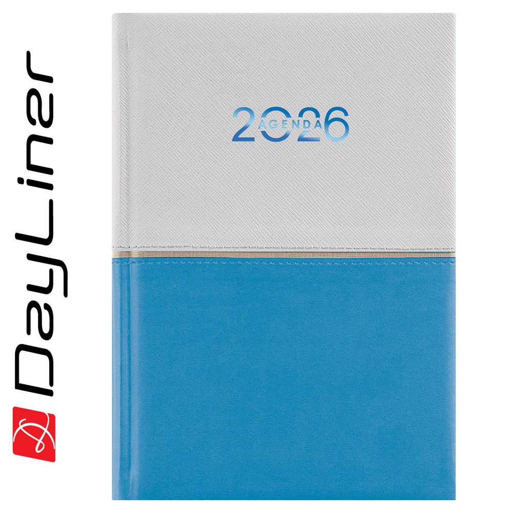 Határidőnapló Contrast A5 napi, fehér lapokkal fehér-világoskék Dayliner 2026. 1 Határidőnapló Contrast A5 napi, fehér lapokkal fehér-világoskék Dayliner 2026.
