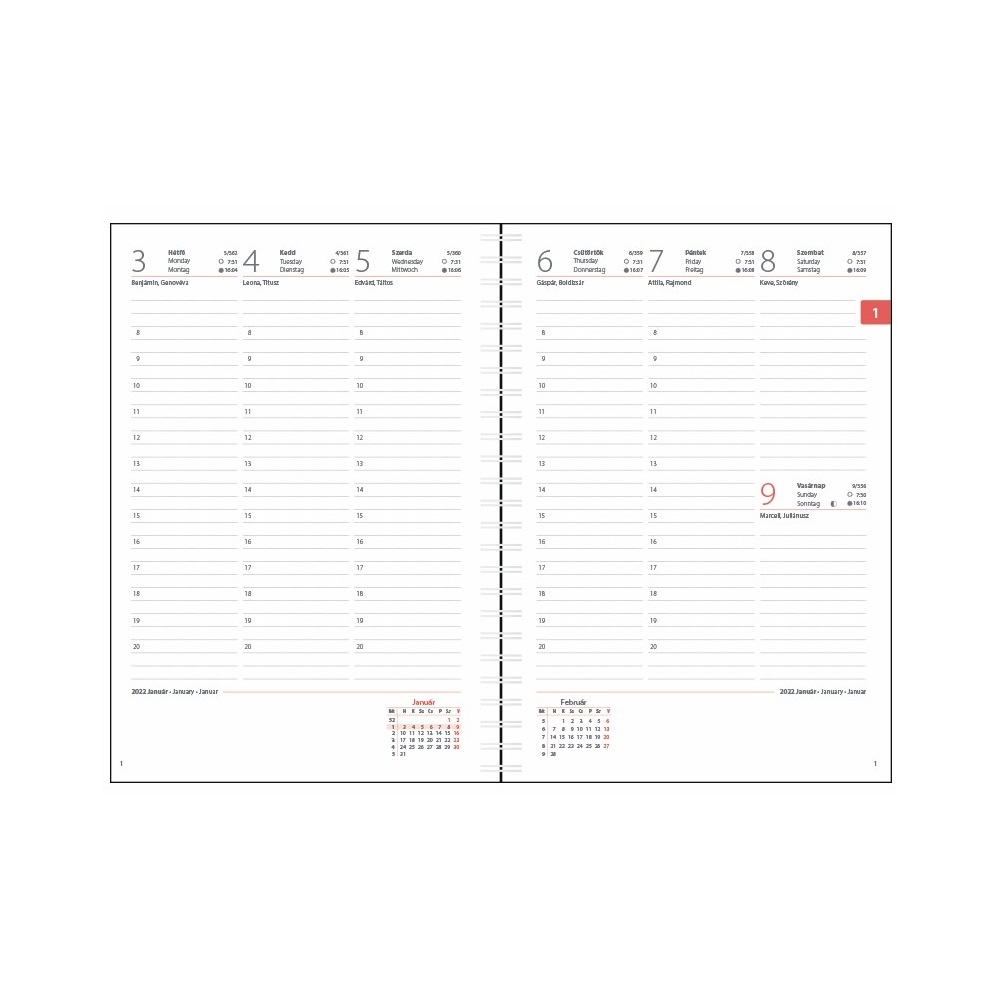 Határidőnapló InSpiral A5 heti, fehér lapokkal Tiger Dayliner 2026. 2 Határidőnapló InSpiral A5 heti, fehér lapokkal Tiger Dayliner 2026. - Image 2