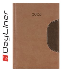 Határidőnapló Memphis B5 heti, fehér lapokkal barna-csokoládé Dayliner 2026.