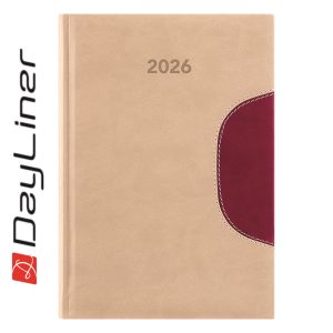 Határidőnapló Memphis B5 heti, fehér lapokkal bézs-padlizsán Dayliner 2026.