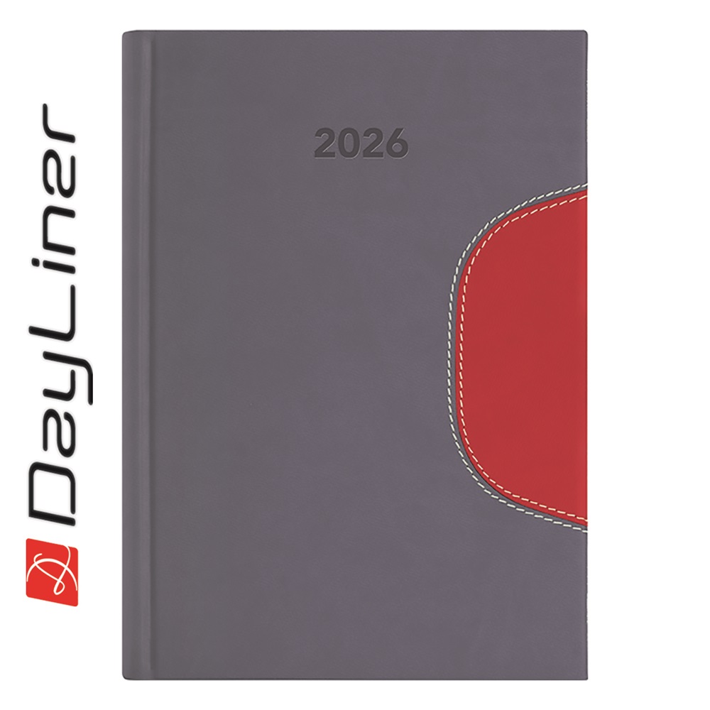 Határidőnapló Memphis B5 heti, fehér lapokkal szürke-piros Dayliner 2026. 1 Határidőnapló Memphis B5 heti, fehér lapokkal szürke-piros Dayliner 2026.